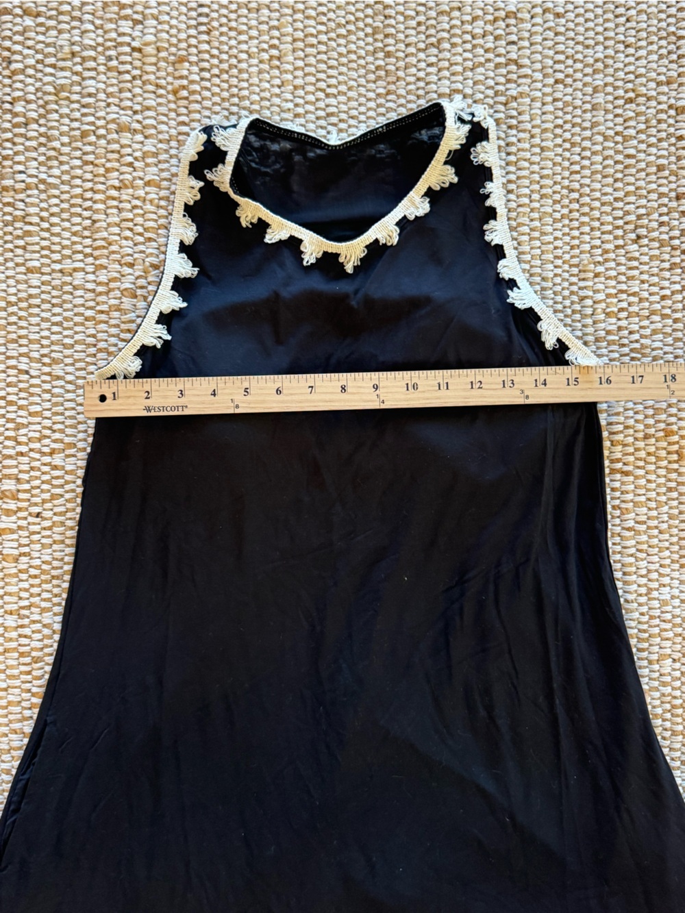 Shebird The Tunic Tank Dress with Fringe Trim Black size 4/M worn once - Picture 11 of 11